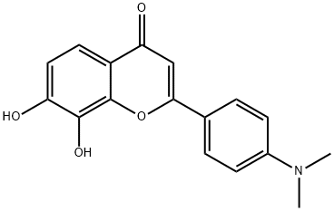 2-[4-(dimethylamino)phenyl]-7,8-dihydroxychromen-4-one Struktur