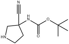 tert-Butyl N-(3-cyanopyrrolidin-3-yl)carbamate Struktur