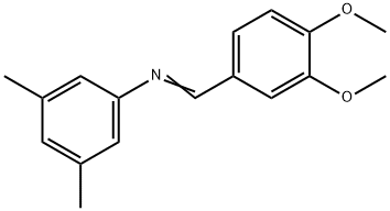 N-(3,4-dimethoxybenzylidene)-3,5-dimethylaniline Struktur