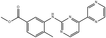 methyl 4-methyl-3-((4-(pyrazin-2-yl)pyrimidin-2-yl)amino)benzoate Struktur