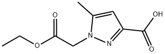 1-Ethoxycarbonylmethyl-5-methyl-1H-pyrazole-3-carboxylic acid Struktur