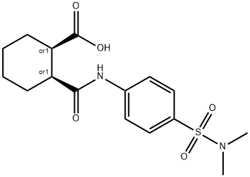 2-[({4-[(dimethylamino)sulfonyl]phenyl}amino)carbonyl]cyclohexanecarboxylic acid Struktur