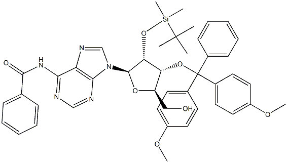 N6-Benzoyl-3'-O-(4,4'-dimethoxytrityl)-2'-O-t-butyldimethylsilyladenosine Struktur