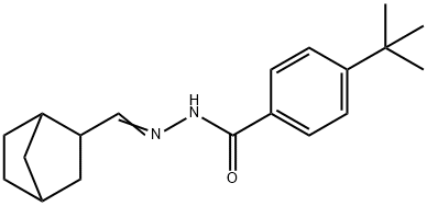 N-[(E)-3-bicyclo[2.2.1]heptanylmethylideneamino]-4-tert-butylbenzamide Struktur