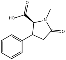 1-Methyl-5-oxo-3-phenyl-pyrrolidine-2-carboxylic acid Struktur