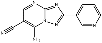 7-Amino-2-pyridin-3-yl[1,2,4]triazolo[1,5-a]pyrimidine-6-carbonitrile Struktur