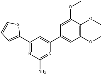 4-(thiophen-2-yl)-6-(3,4,5-trimethoxyphenyl)pyrimidin-2-amine Struktur