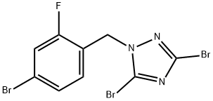 3,5-dibromo-1-[(4-bromo-2-fluorophenyl)methyl]-1H-1,2,4-triazole Struktur