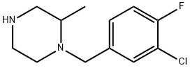 1-[(3-chloro-4-fluorophenyl)methyl]-2-methylpiperazine Struktur