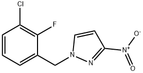 1-[(3-chloro-2-fluorophenyl)methyl]-3-nitro-1H-pyrazole Struktur