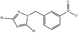 3,5-dibromo-1-[(3-nitrophenyl)methyl]-1H-1,2,4-triazole Struktur