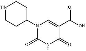 2,4-dioxo-1-(piperidin-4-yl)-1,2,3,4-tetrahydropyrimidine-5-carboxylic acid Struktur