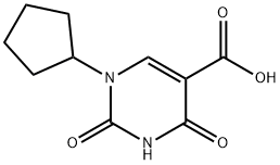 1-Cyclopentyl-2,4-dioxo-1,2,3,4-tetrahydro-pyrimidine-5-carboxylic acid Struktur