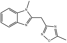 1-Methyl-2-(5-methyl-[1,2,4]oxadiazol-3-ylmethyl)-1H-benzoimidazole Struktur