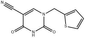 2,4-dioxo-1-(thiophen-2-ylmethyl)-1,2,3,4-tetrahydropyrimidine-5-carbonitrile Struktur