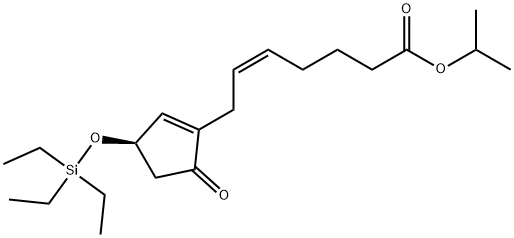 (R,E)-isopropyl 7-(5-oxo-3-((triethylsilyl)oxy)cyclopent-1-en-1-yl)hept-5-enoate Struktur