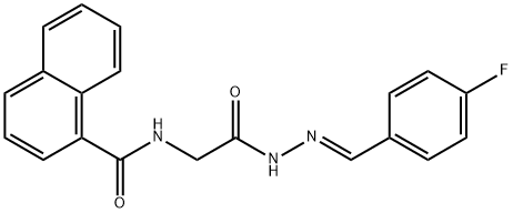 (E)-N-(2-(2-(4-fluorobenzylidene)hydrazinyl)-2-oxoethyl)-1-naphthamide Struktur