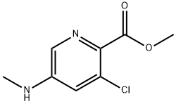 2-Pyridinecarboxylic acid, 3-chloro-5-(methylamino)-, methyl ester Struktur