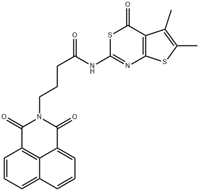 N-(5,6-dimethyl-4-oxo-4H-thieno[2,3-d][1,3]thiazin-2-yl)-4-(1,3-dioxo-1H-benzo[de]isoquinolin-2(3H)-yl)butanamide Struktur