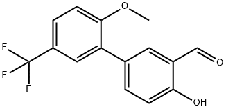 4-Hydroxy-2'-methoxy-5'-trifluoromethyl-biphenyl-3-carbaldehyde Struktur