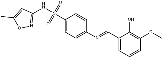 4-[(2-hydroxy-3-methoxybenzylidene)amino]-N-(5-methyl-3-isoxazolyl)benzenesulfonamide Struktur