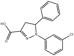 1-(3-chlorophenyl)-5-phenyl-4,5-dihydro-1H-pyrazole-3-carboxylic acid Struktur