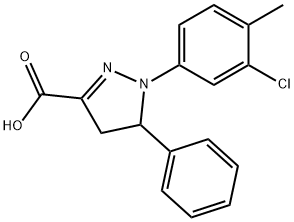 1-(3-chloro-4-methylphenyl)-5-phenyl-4,5-dihydro-1H-pyrazole-3-carboxylic acid Struktur