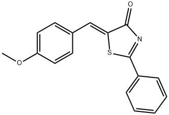 (Z)-5-(4-methoxybenzylidene)-2-phenylthiazol-4(5H)-one Struktur