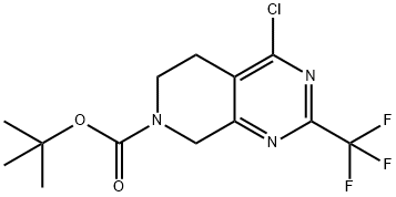 TERT-BUTYL 4-CHLORO-2-(TRIFLUOROMETHYL)-5,6-DIHYDROPYRIDO[3,4-D]PYRIMIDINE-7(8H)-CARBOXYLATE Struktur