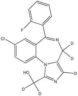 [8-chloro-3,4,4-trideuterio-6-(2-fluorophenyl)imidazo[1,5-a][1,4]benzodiazepin-1-yl]-dideuteriomethanol Struktur