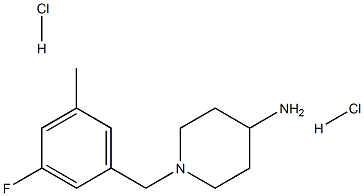 1-(3-Fluoro-5-methylbenzyl)piperidin-4-amine dihydrochloride Struktur