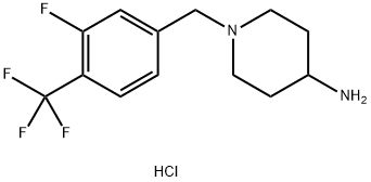 1-[3-Fluoro-4-(trifluoromethyl)benzyl]piperidin-4-amine dihydrochloride Struktur