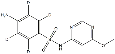 4-amino-2,3,5,6-tetradeuterio-N-(6-methoxypyrimidin-4-yl)benzenesulfonamide Struktur