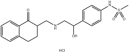 Benzonitrile, 4-[2-(4,4-dimethyl-2-oxo-3-oxazolidinyl)-4-thiazolyl]-Methanesulfonamide, N-[4-[1-hydroxy-2-[[(1,2,3,4-tetrahydro-1-oxo-2-naphthalenyl)methyl]amino]ethyl]phenyl]-, hydrochloride Struktur