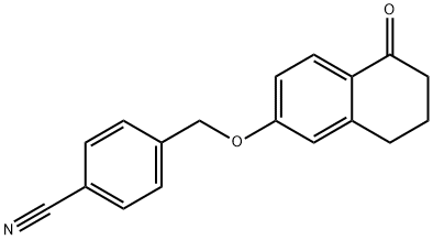 4-(((5-OXO-5,6,7,8-TETRAHYDRONAPHTHALEN-2-YL)OXY)METHYL)BENZONITRILE Struktur