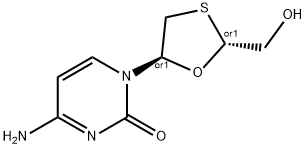 4-amino-1-[(2R,5R)-2-(hydroxymethyl)-1,3-oxathiolan-5-yl]pyrimidin-2-one Struktur