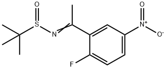 2-Propanesulfinamide, N-[1-(2-fluoro-5-nitrophenyl)ethylidene]-2-methyl- Struktur