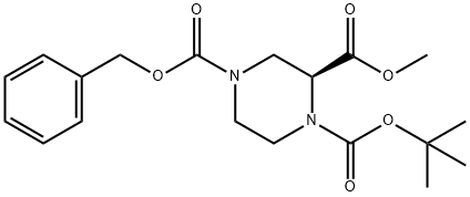 (S)-1-BOC-4-CBZ-2-PIPERAZINE CARBOXYLIC ACID METHYL ESTER Struktur