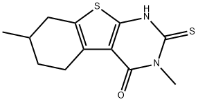 2-Mercapto-3,7-dimethyl-5,6,7,8-tetrahydro-3H-benzo[4,5]thieno[2,3-d]pyrimidin-4-one Struktur