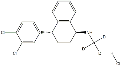 (1S,4R)-4-(3,4-dichlorophenyl)-N-(trideuteriomethyl)-1,2,3,4-tetrahydronaphthalen-1-amine:hydrochloride Struktur