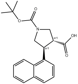 BOC-(+/-)-TRANS-4-(1-NAPHTHYL)-PYRROLIDINE-3-CARBOXYLIC ACID Struktur