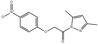 3,5-dimethyl-1-[(4-nitrophenoxy)acetyl]-1H-pyrazole Struktur