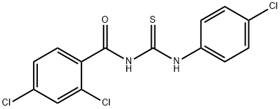 2,4-dichloro-N-{[(4-chlorophenyl)amino]carbonothioyl}benzamide Struktur