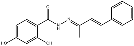 2,4-dihydroxy-N'-(1-methyl-3-phenyl-2-propen-1-ylidene)benzohydrazide Struktur