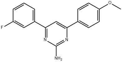 4-(3-fluorophenyl)-6-(4-methoxyphenyl)pyrimidin-2-amine Struktur