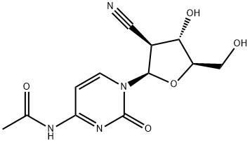 N-(1-((2R,3S,4S,5R)-3-cyano-4-hydroxy-5-(hydroxymethyl)tetrahydrofuran-2-yl)-2-oxo-1,2-dihydropyrimidin-4-yl)acetamide Struktur