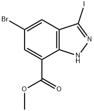 METHYL 5-BROMO-3-IODO-1H-INDAZOLE-7-CARBOXYLATE Struktur