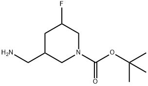 TERT-BUTYL 3-(AMINOMETHYL)-5-FLUOROPIPERIDINE-1-CARBOXYLATE Struktur