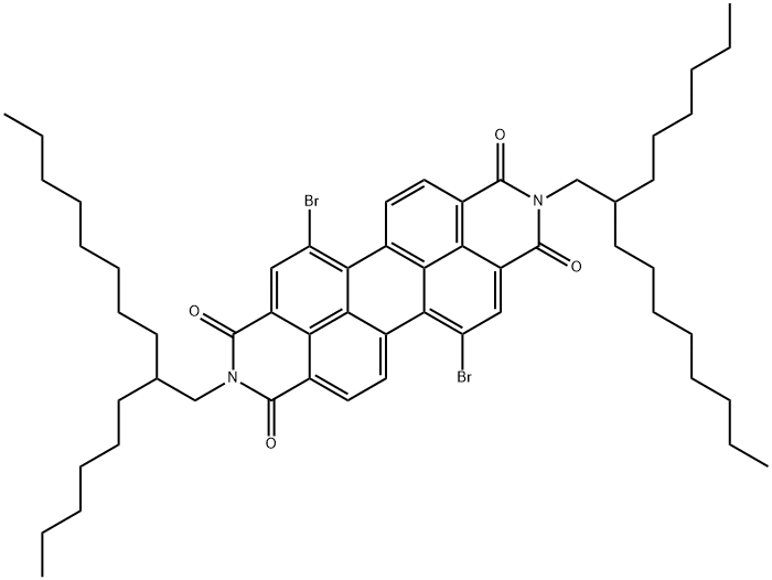 N,N'-bis(2-hexyldecyl)-1,7-dibromo-3,4,9,10-perylene tetracarboxylic diimide Struktur