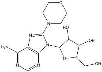 2-[6-amino-8-(4-morpholinyl)-9H-purin-9-yl]-5-(hydroxymethyl)tetrahydro-3,4-furandiol Struktur